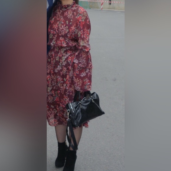 IRO Wine Red Long Sleeve Bell maxi dress - Picture 3 of 14